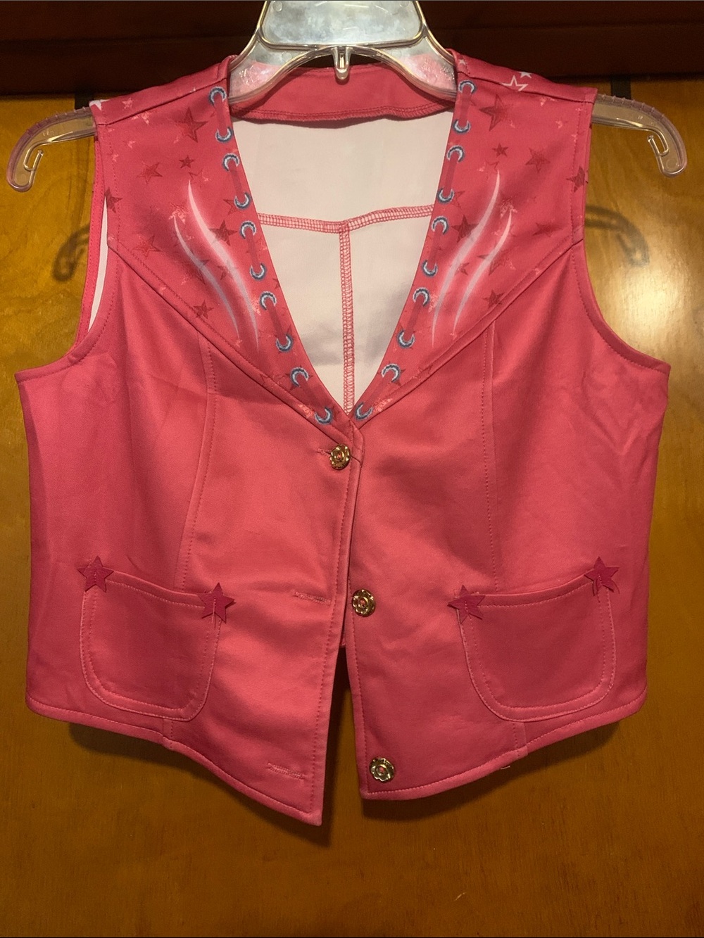NWOT No Label Size S Pink Star Vest